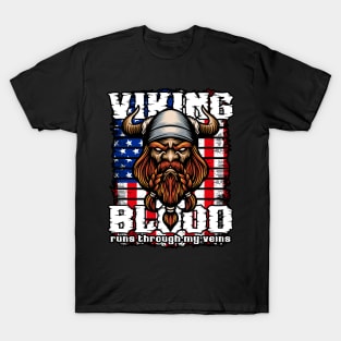 Viking Blood Runs Through My Veins America Vikings T-Shirt